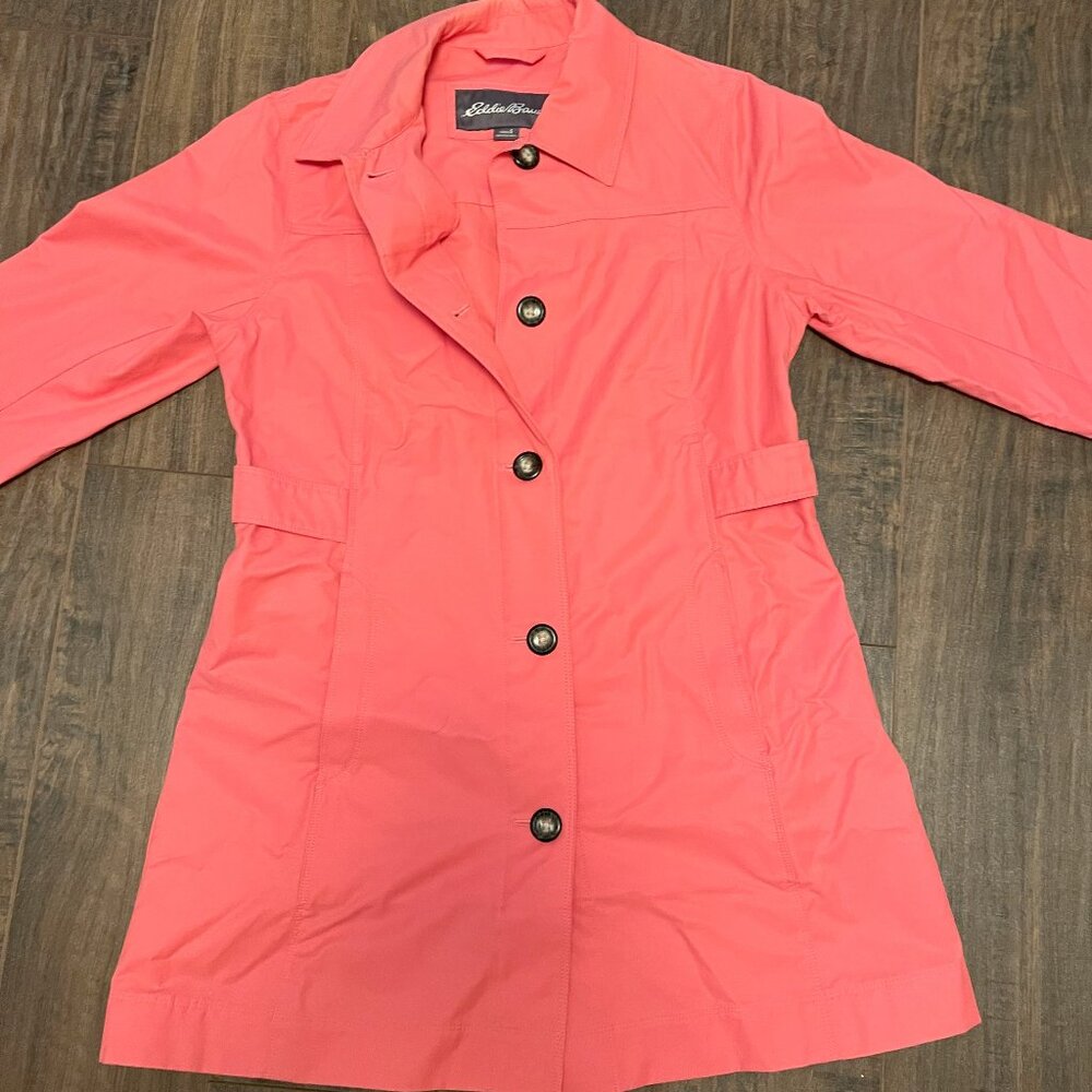 Eddie Bauer Women's Trench Coat Coral Medium
